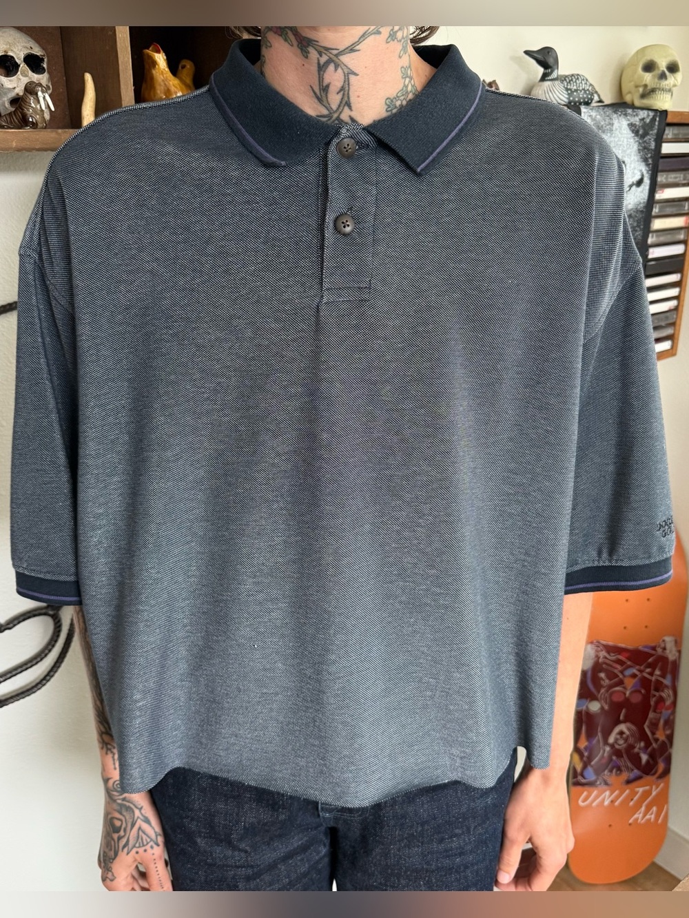 Vintage 90s Dockers Golf Cropped Boxy Polo ~ Size XL